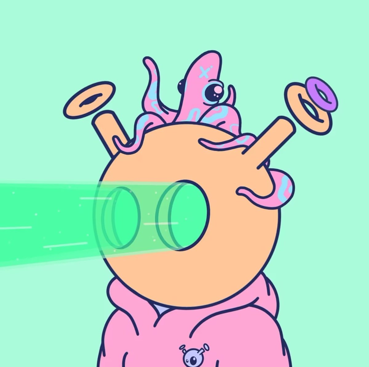 First <a href="/quirkiesnft/">Quirkies</a> I've bought in a while. But between what <a href="/SyntribosStable/">Syn</a> and <a href="/OneAndOnlyPapii/">Papii</a> are building and this insane quirk sitting on the floor, it was a no brainer! Squid, beams, and hoodie all in one! I need it's Ling to quest #2687. Hook a brother up!