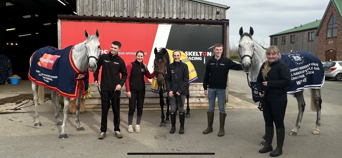 🥇🏆Four winners at the Cheltenham Festival a truly magical week. 🏆🥇 Picture 1. Langer Dan🏇🏻 Picture 2. L-R Grey Dawning, Protektorat and Unexpected Party A massive thanks you to the whole team who work hard day in day out. 👏🏻💪🏼 #teamskelton #cheltenhamfestival #winners