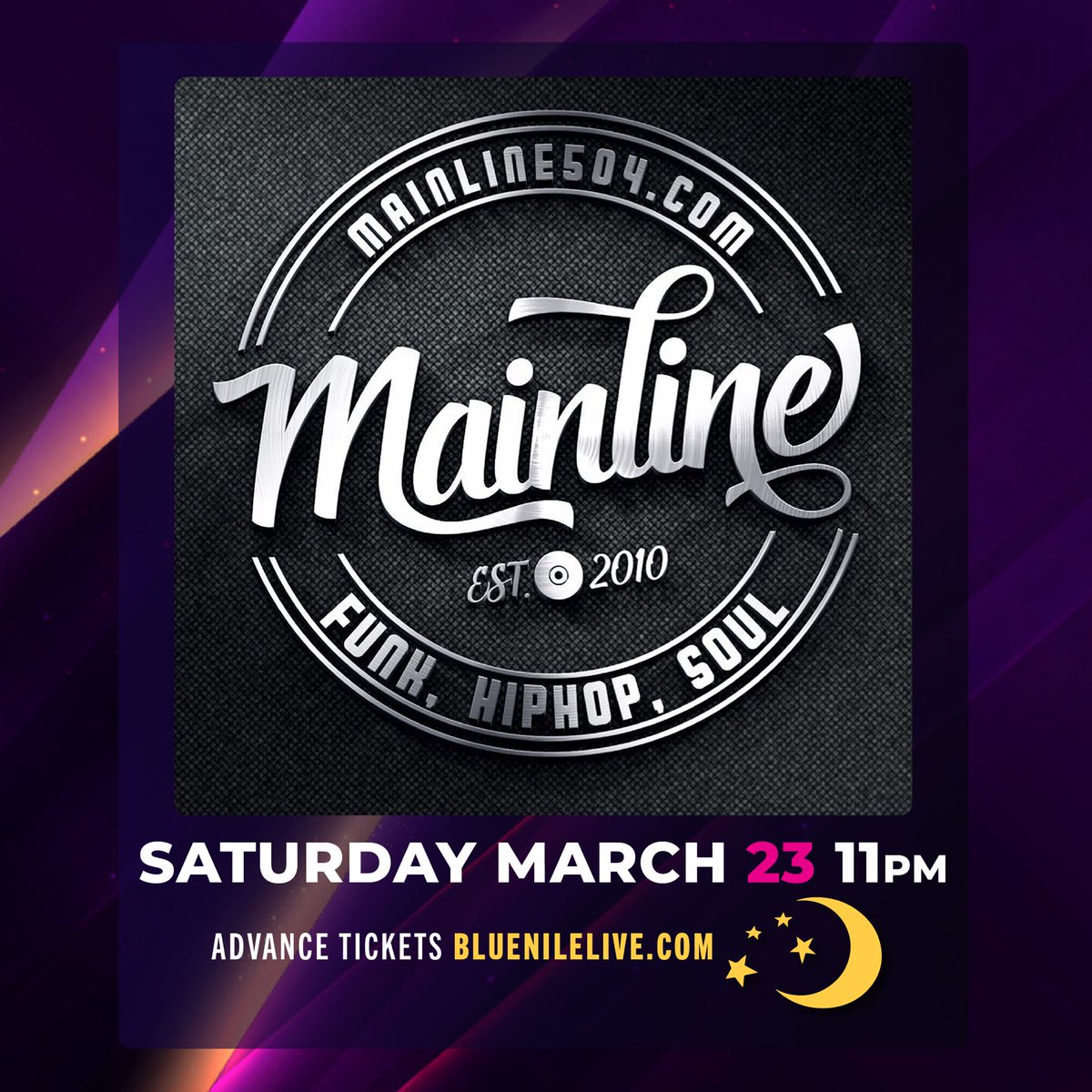 MainLineNOLA's tweet photo. Saturday night we’re live on Frenchmen Street @BlueNileLive! Come party with us! Showtime: 11pm https://t.co/4kEyOGlEab