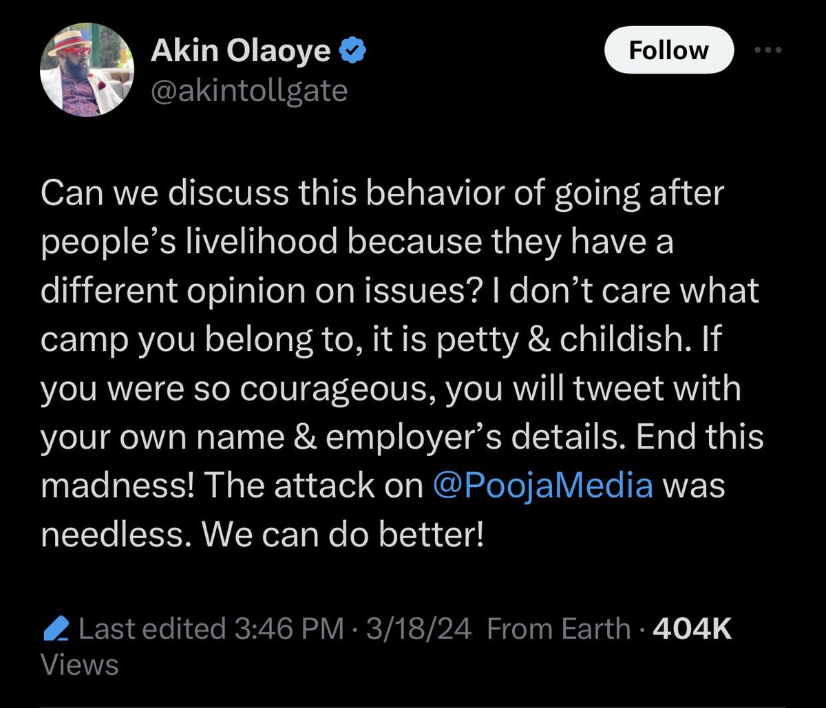 firstladyship's tweet image. In Akin’s mind, "the army should level Okuama in Delta state, but discussing Pooja’s genocidal tweet is childish.” In other words; “k!ll first, gaslight the people later.”

The mind of a dangerous boy!

No regard for human life &amp;amp; its sanctity.

“Okuama has erred, but they don’t…