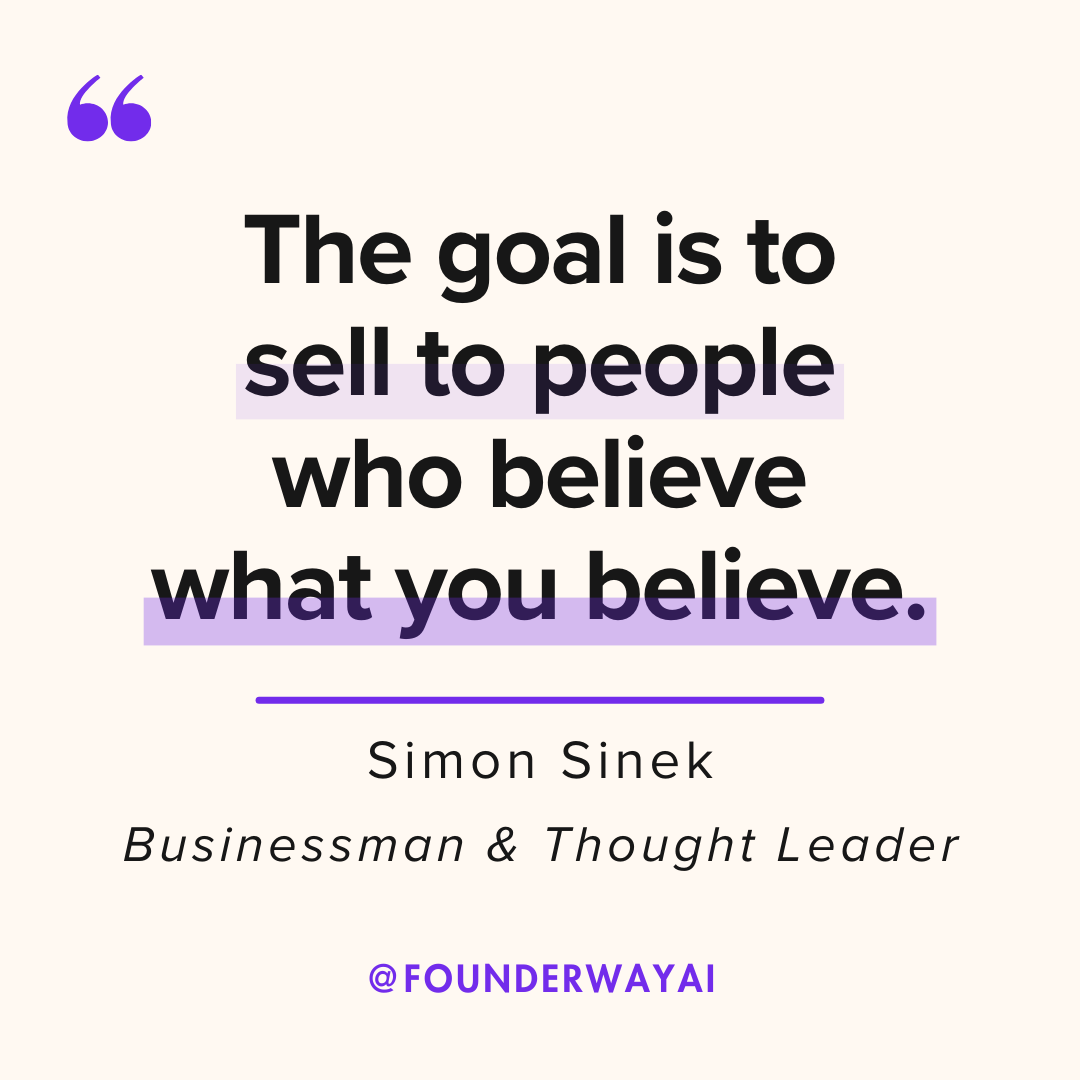 FounderWayAI's tweet image. 💡 In startup #marketing engage with those who align with your mission. 

💼 Cultivate a community around your beliefs, attracting loyal customers who champion your #brand

🌟 The goal is to sell to people who believe what you believe.

#Messaging #Startups #Startup #Branding #AI