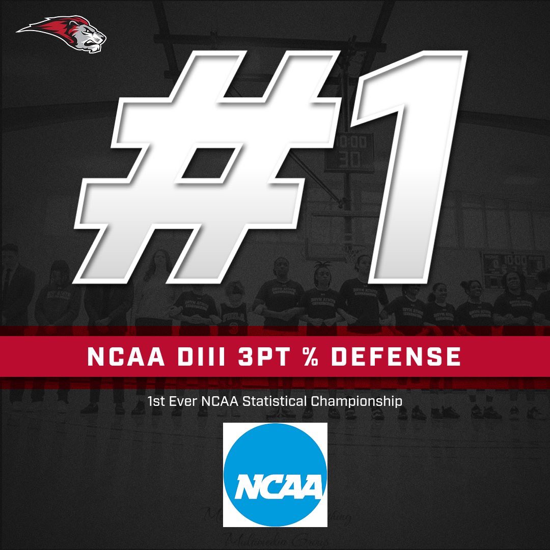 For the 1st time in program history, your Lions are @NCAADIII Stat Champs!!! This past season, we held opponents to 19.7% shooting from beyond the arc. That number currently leads all of NCAA basketball, regardless of division or gender. 👏🦁 #LionMentality