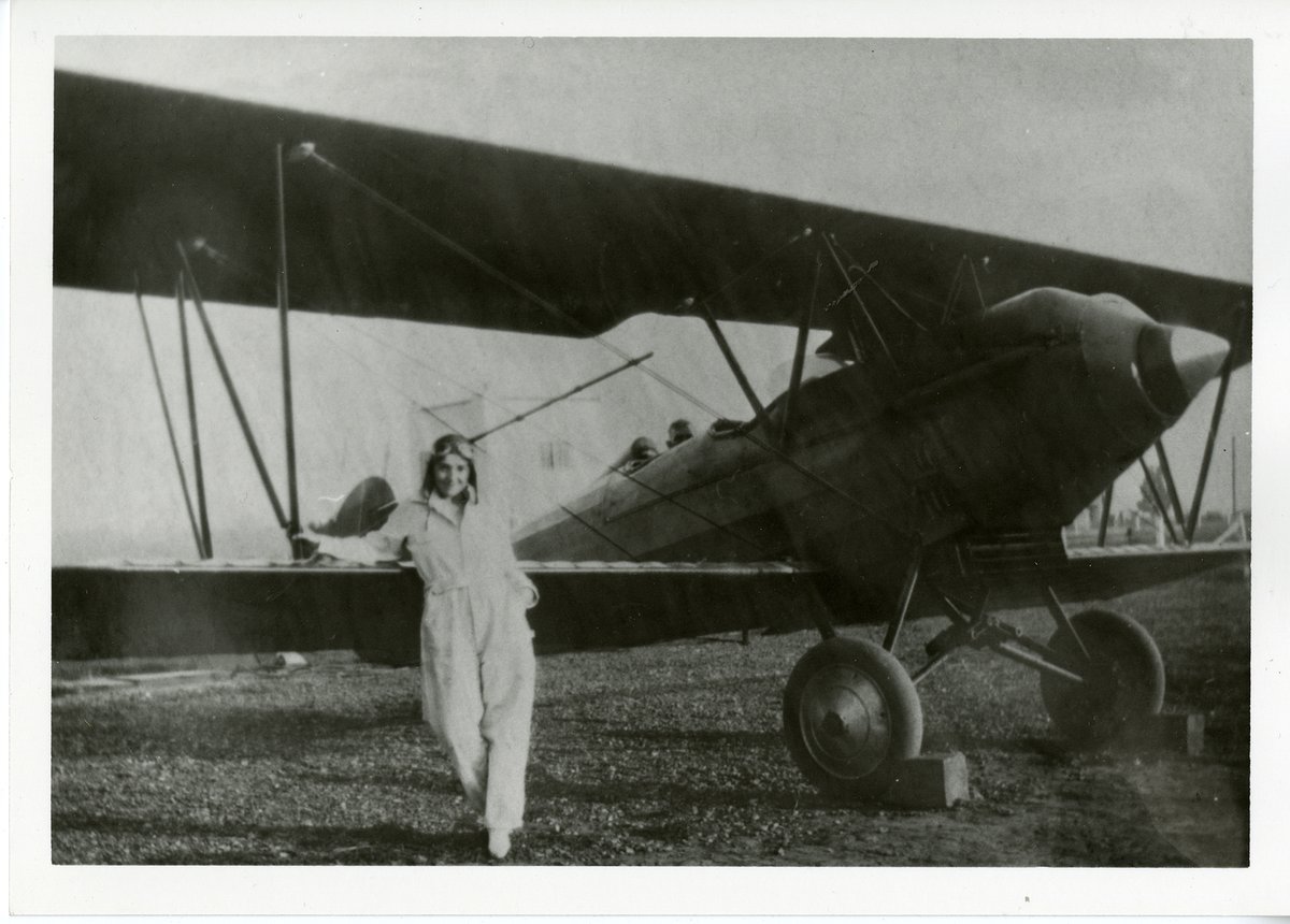 Featured here is Helon H. Arlitt. She was the first female pilot in Jefferson County, Arkansas, and one of the earliest female pilots in the state. This photo was taken ca. 1920. #WomensHistoryMonth