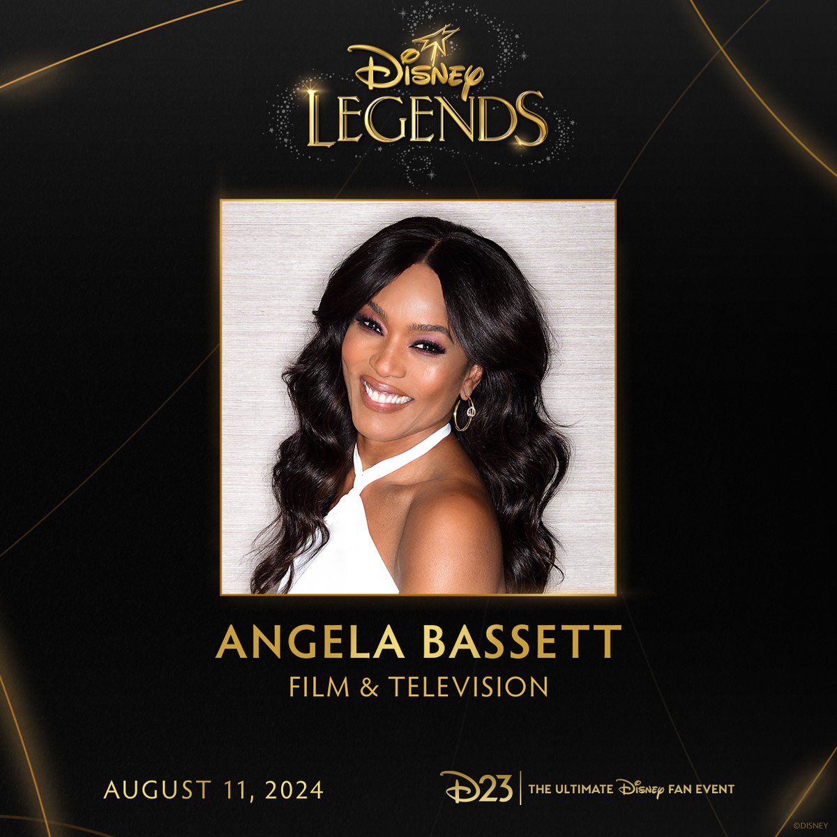 Congratulations to Angela Bassett, who will be honored as a Disney Legend on Sunday, August 11 at D23: The Ultimate Disney Fan Event. #D23