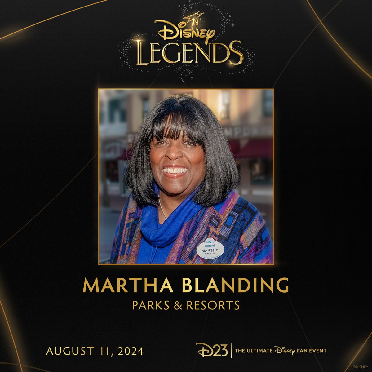 Congratulations to Martha Blanding, who will be honored as a Disney Legend on Sunday, August 11 at D23: The Ultimate Disney Fan Event. #D23