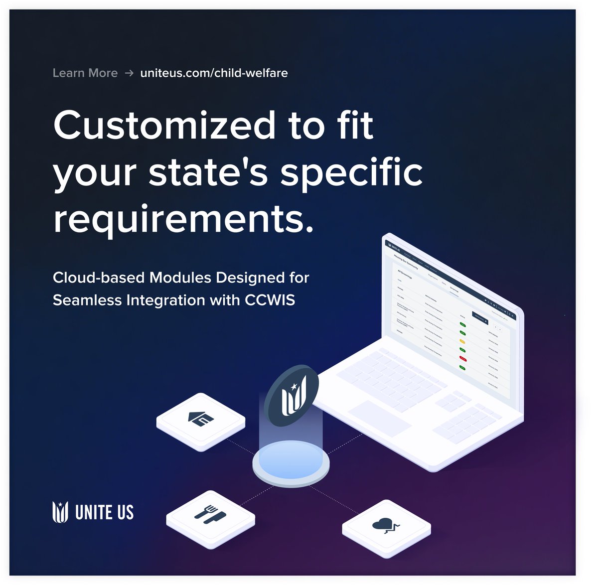 Transform your state's child welfare services with our cloud-based modules designed for seamless integration with CCWIS. Customized to fit your state's specific requirements. Learn more: uniteus.com/child-welfare/ #health #community #healthcare #government