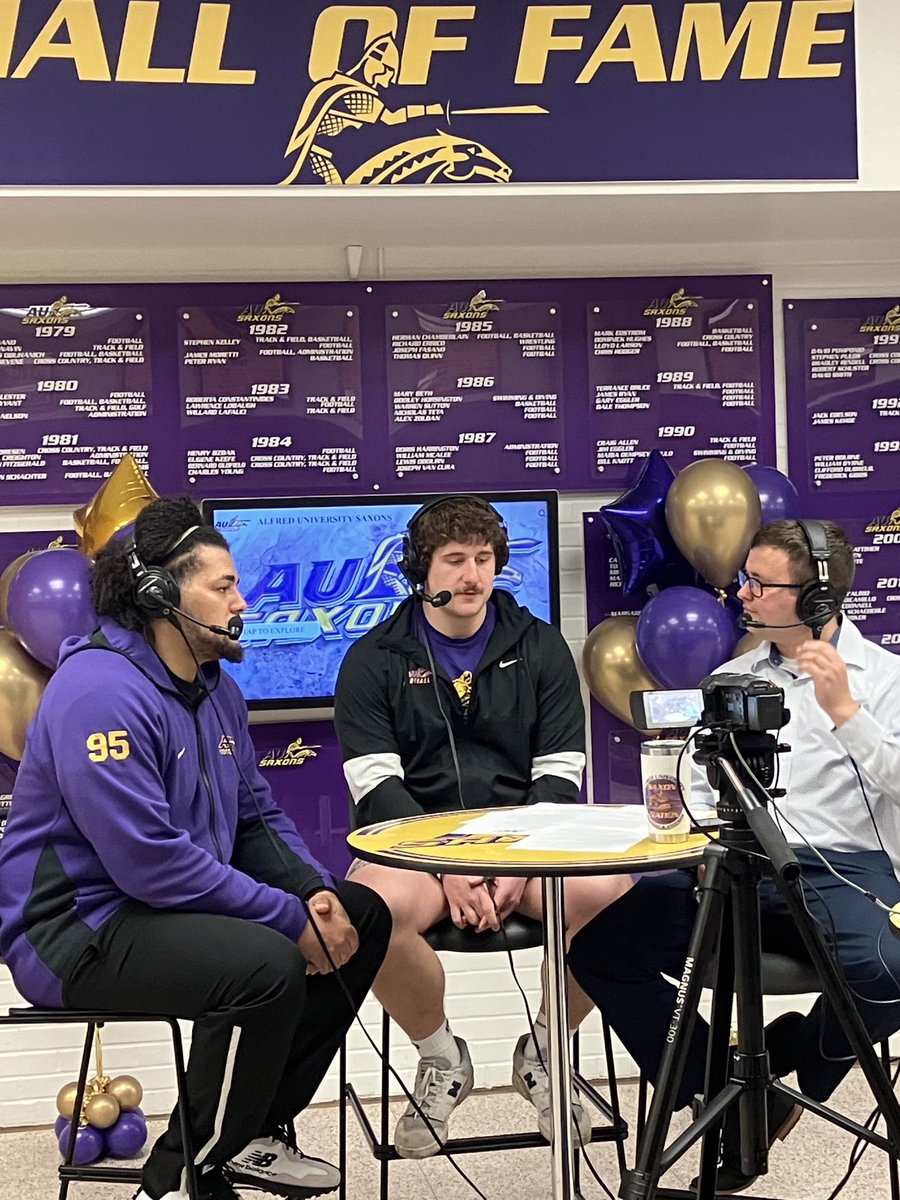 Coach_Rankl's tweet photo. Some big time guys being interviewed for our Day of Giving. Excited to be having Joe Copp and Dan Quinones return for their fifth year! Go Saxons! https://t.co/lQ1GrwnUJ7