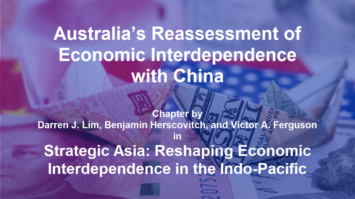 @limdarrenj, @B_Herscovitch & Victor A. Ferguson examine how #Australia is grappling with trade-offs of deep economic interdependence with #China & impacts emerging national security concerns are having on bilateral exchange nbr.org/publication/au… #derisking #decoupingfromchina
