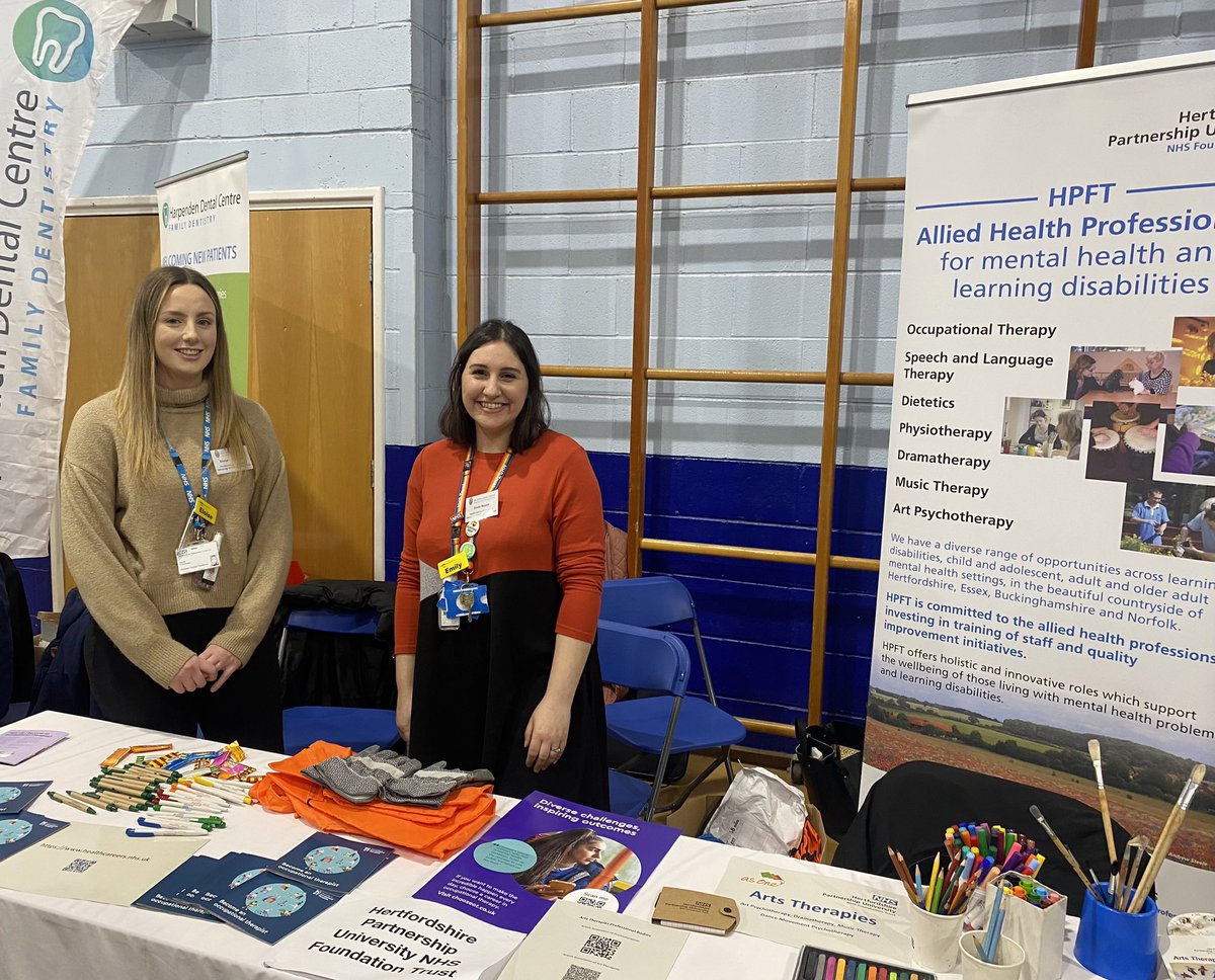 Fantastic day at @sirjohnlawes school meeting young people and sharing the brilliant career opportunities at @HPFT_NHS for Allied Health Professionals #alliedhealth #occupationaltherapy @carolinefinch19