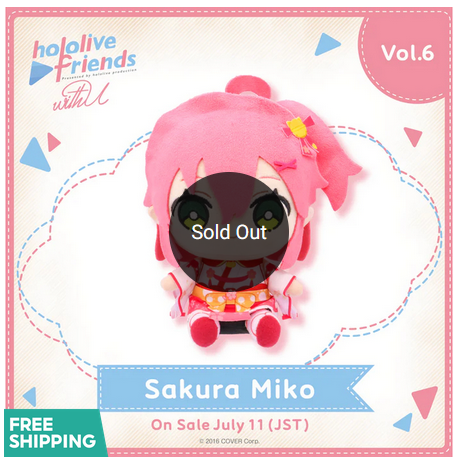 The39Shop's tweet photo. [Sold Out Notice] hololive Friends with u Sakura Miko is now sold out on our shop! 

Check out our facebook for the latest pre-order items available! https://t.co/bNm7sWxraw