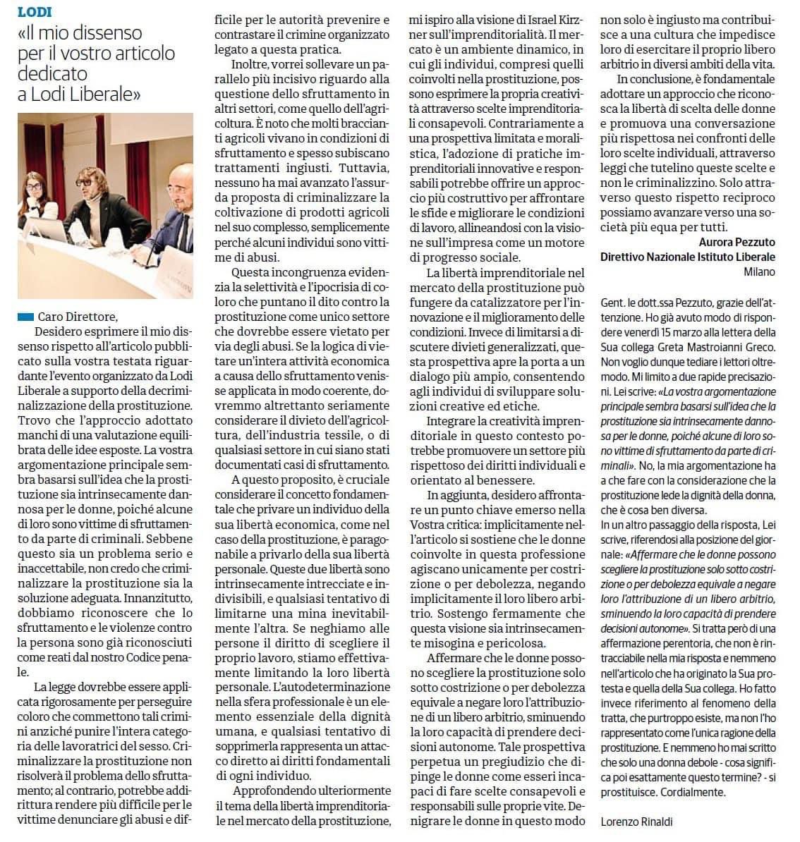 PARLARE DI PROSTITUZIONE È ANCORA TABÙ

L’intervento di Aurora Pezzuto dell’<a href="/IstLiberale/">Istituto Liberale</a> sulla decriminalizzazione della prostituzione di cui abbiamo parlato a <a href="/LodiLiberale/">Lodi Liberale</a> lo scorso 8 marzo con <a href="/giucruciani/">giuseppe cruciani</a> e Greta Mastroianni.