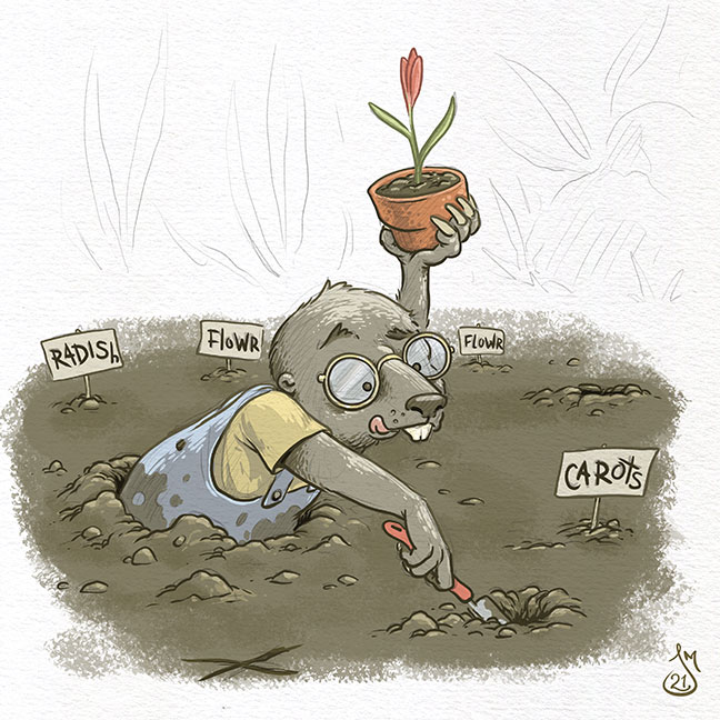 Everyone's celebrating #NationalAgricultureDay today right?    ...right?
...well we started cleaning tending to our garden getting it ready for a fresh crop.
#KidLitArt #Garden