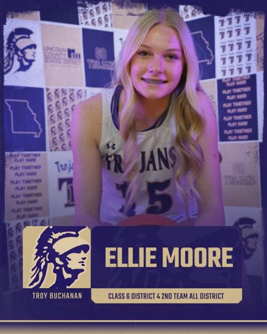 Congratulations to Ellie Moore 
2nd Team - Class 6/District 4