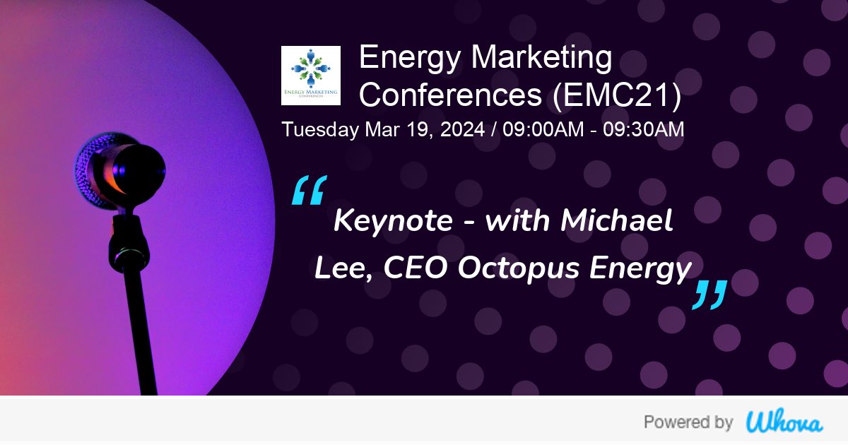 Hi! I'm attending Energy Marketing Conferences (EMC21) #EMC21 #RetailEnergy #HoustonEvent #MitigatingRisk #Networking. Let's start connecting with each other now.  - via Whova event app whova.com/whova-event-ap…