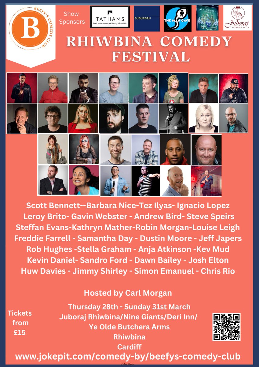 carl morgan (@jonjo0032) on Twitter photo Just ONE WEEK to go until Rhiwbina Comedy Festival
Day 1 -Comedy + Curry <a href="/Juboraj_Group/">Juboraj Rhiwbina</a>
Day 2 and 3 - 7 <a href="/ButchersArmsCdf/">The Butchers Arms</a> <a href="/deriinncardiff/">Deri Inn</a> Nine Giants
Day 4- Wales Tales at The Butchers
Incredible comics all weekend. Join us for the best Bank Holiday
🎟️jokepit.com/comedy-by/beef… Just ONE WEEK to go until Rhiwbina Comedy Festival
Day 1 -Comedy + Curry <a href="/Juboraj_Group/">Juboraj Rhiwbina</a>
Day 2 and 3 - 7 <a href="/ButchersArmsCdf/">The Butchers Arms</a> <a href="/deriinncardiff/">Deri Inn</a> Nine Giants
Day 4- Wales Tales at The Butchers
Incredible comics all weekend. Join us for the best Bank Holiday
🎟️jokepit.com/comedy-by/beef…