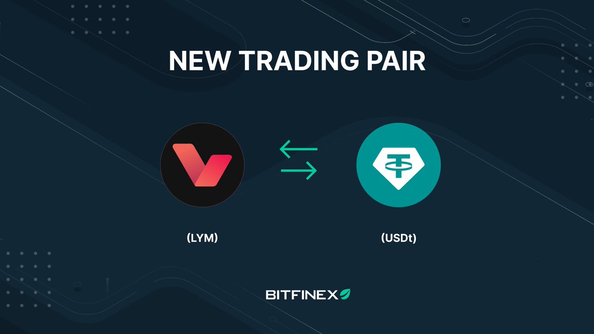 Bitfinex is adding the Lympo (LYM)/Tether USD (USDt) trading pair!
Trading of LYM/USDt will start on 21/03/2024 at 10:00 AM UTC ⏰

You can also trade $LYM with USD, find more info here:
bitfinex.com/posts/1015
