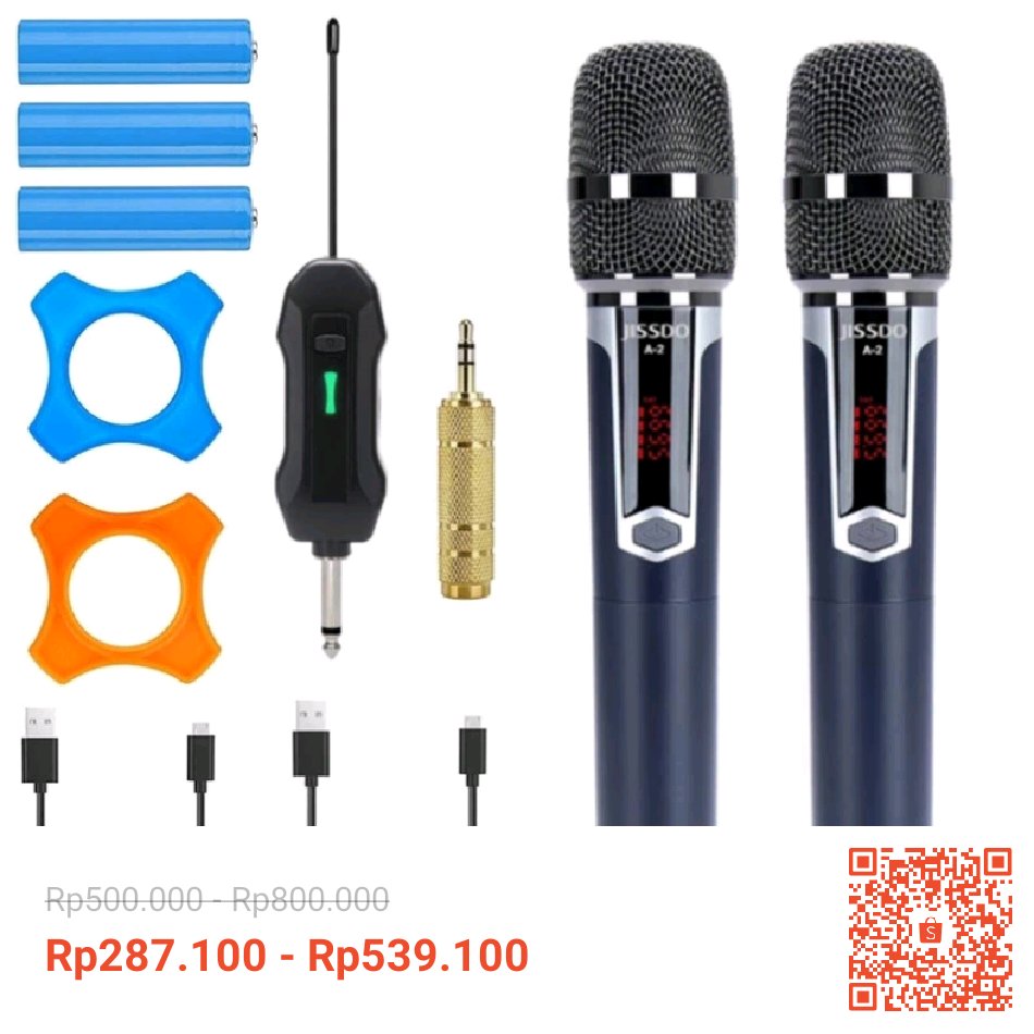 martadonesa's tweet photo. Temukan dan dapatkan JISSDO Wireless Microphone For Rechargeable Dual Handheld Professional For Microfon Speaker Karaoke Conference Teaching Voice Mic Original Speaker UHF Home  Party Anak Karaoke hanya Rp287.100 - Rp539.100 di Shopee  https://t.co/gpwOwUJbCF #ShopeeID https://t.co/a88liiGMy7