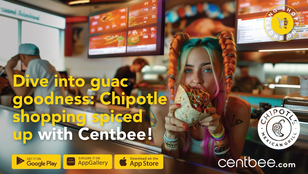 Dive into guac goodness 🥑

Shop #Chipotle with #Centbee and experience a match made in foodie heaven 😋

Upgrade your Takeouts with Global 🌍 #MobileMoney.

Just when you thought life couldn't get any better!

🐝💚🌯

#SocialPayments #ShopAroundTheWorld #DigitalCash