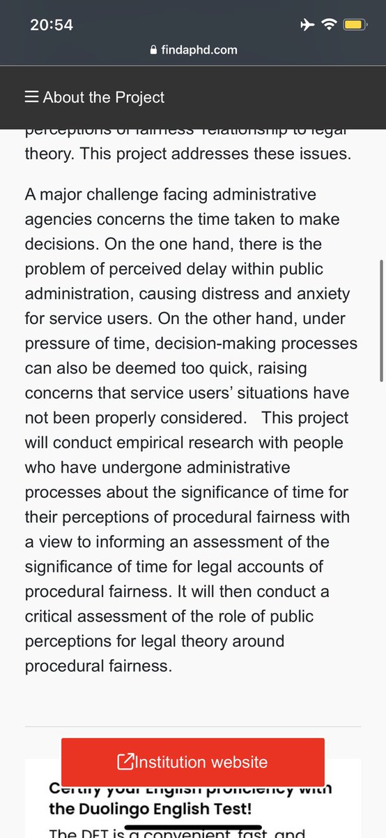 A new funded PhD @lawstrath with Simon Halliday and me in the field of administrative law. Linked directly to @JoePTomlinson et al at the Administrative Fairness Lab and what’s not to like? Eh? EH? Apply here: findaphd.com/phds/project/t…