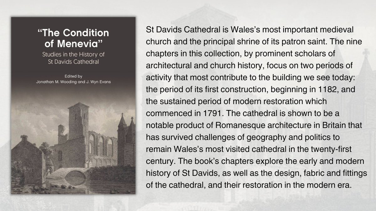 “The Condition Of Menevia”: Studies in the History of St Davids Cathedral, edited by Jonathan M. Wooding and J. Wyn Evans is out now. This title includes wide ranging studies on the history and architecture of Wales' most historic cathedral.