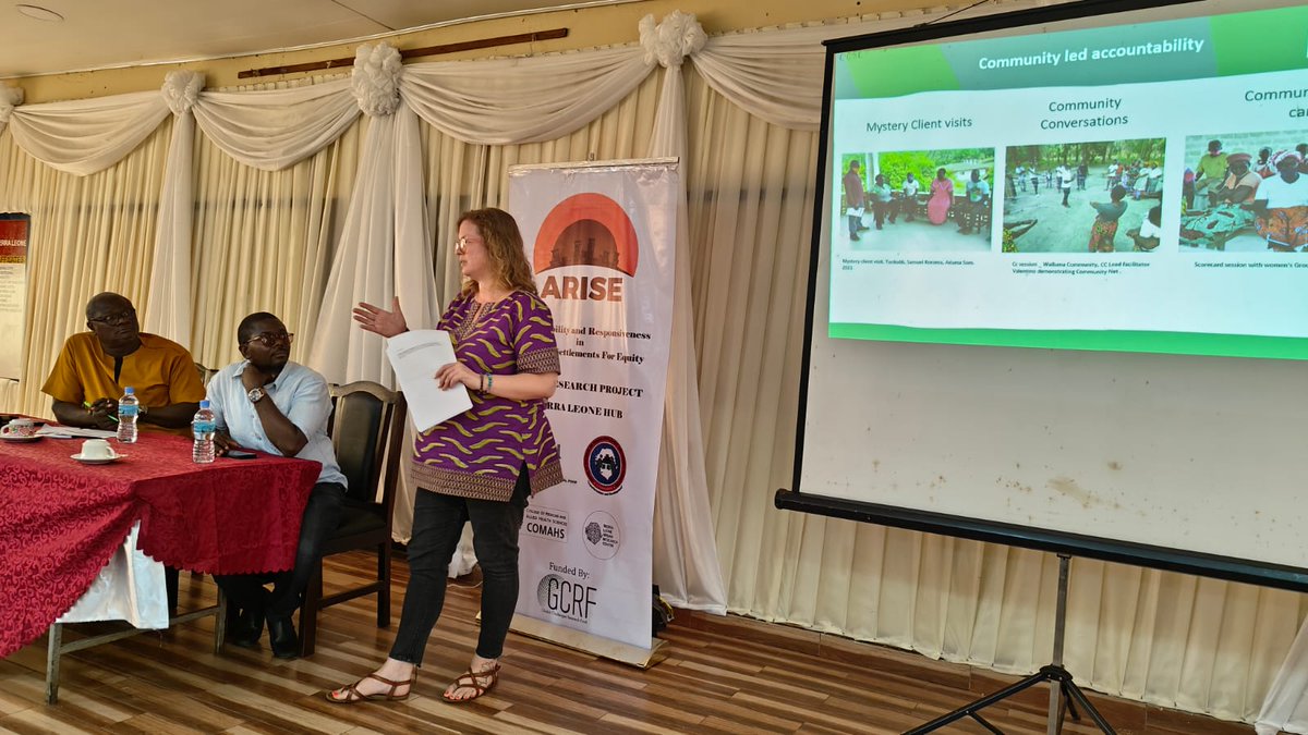 @Concern presenting from #SavingLives project on the #CityLearningPlatform about Accountability in Health some innovative initiatives such as mystery client visits and community score cards, some interesting lessons @ARISEHub @FCC_Freetown @COMAHS_USL @IDS_UK @codohsapa @mohs_sl
