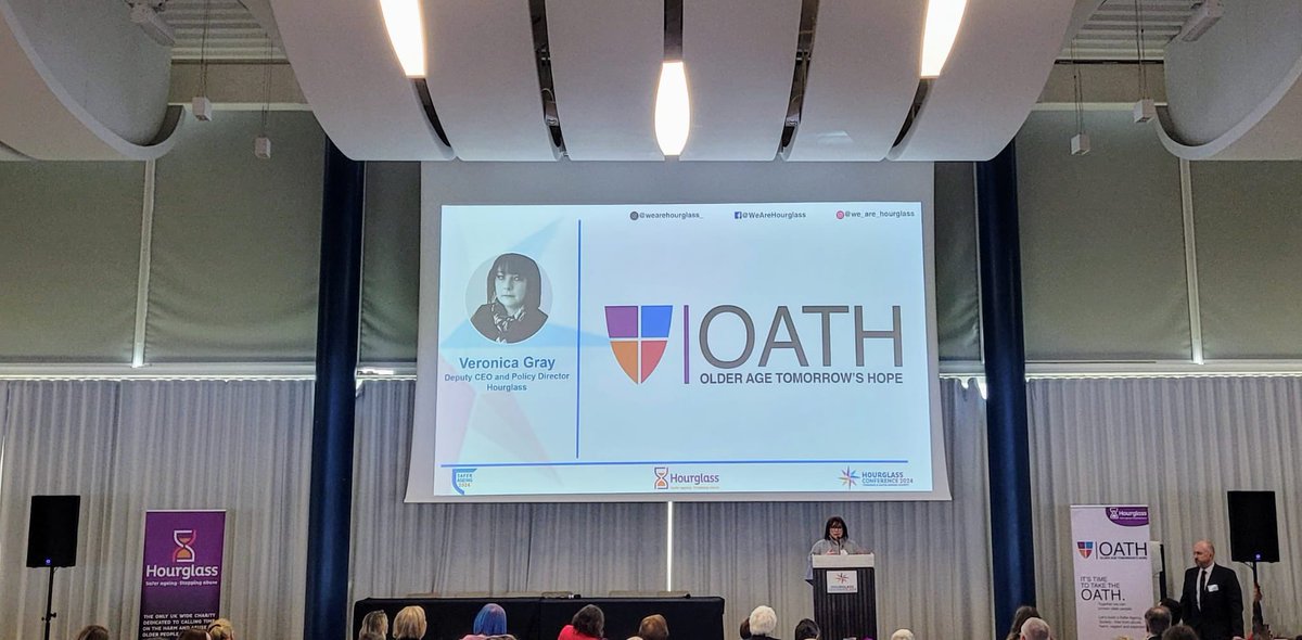 Our Deputy CEO Veronica Grey launches OATH (Older Age Tomorrow’s Hope) It’s about creating a voice so the older victims are no longer ignored. We are asking to sign today at #HourglassConference2024