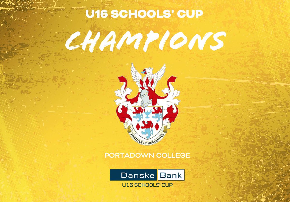 @pcportadown @DanskeBank_UK U16 Schools’ Cup Champions! Full time 1-0 in a close game against Kilkeel High School.