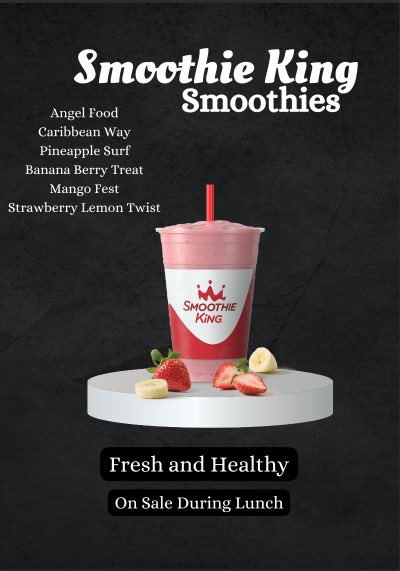 Don’t forget to stop by the smoothie table after AIP or during your lunch today to purchase a refreshing treat. Six flavors to choose from! All smoothies are $3.50 each or 2 for $6.00.