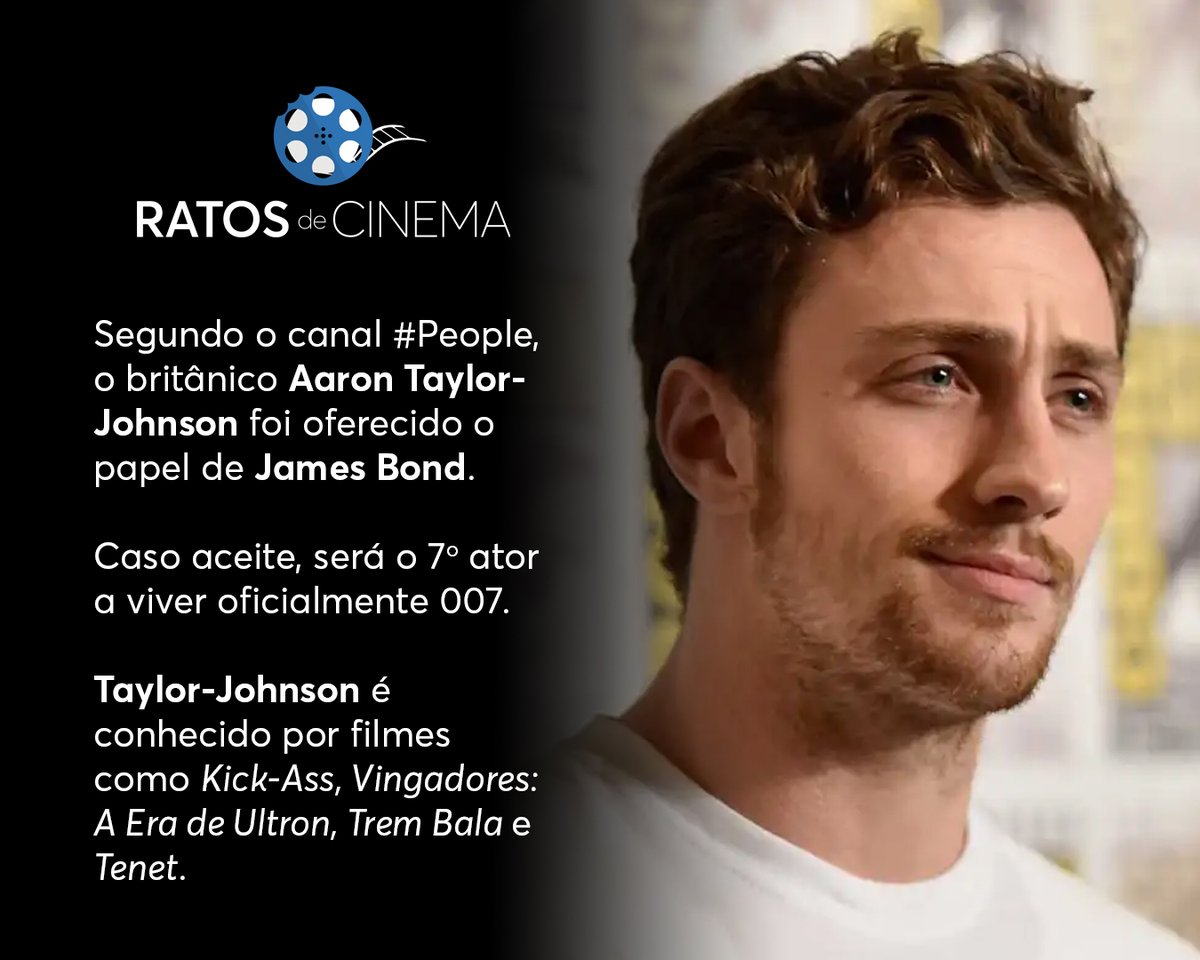 ratos_cast's tweet photo. Por enquanto foi só convite. O acham da escolha?
O Ratos de Cinema mais que aprova!
Taylor Johnson estará breve nos cinemas em #KravenTheHunter.

#Cinemas #filmes #AaronTaylorJohnson #jamesbond #jamesbond007 #Noticias #bastidoresdecinema https://t.co/b48D6u3rF6