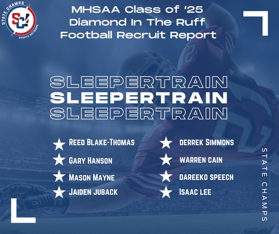 The Springtime Sleeper Train: MHSAA Class of ’25 Diamond In The Ruff Football Recruit Report statechampsnetwork.com/the-springtime… @ReedBlakeThomas @TarsFootball @masonmayne55 @JaidenJuback @WarrenCain44