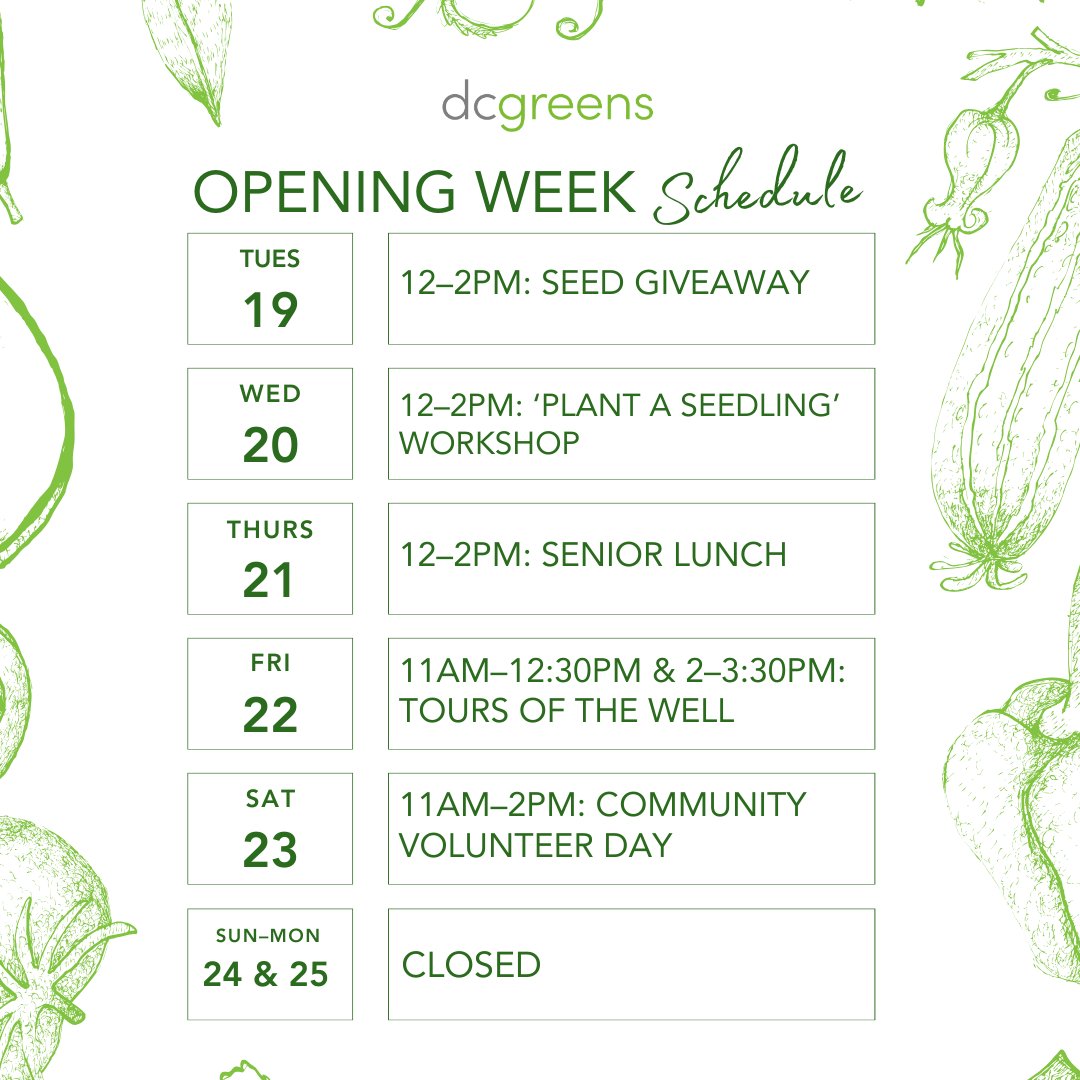 ☀️ GOOD MORNING, COMMUNITY! ☀️ The day has arrived! Our community farm, @Ward8WELL, is officially open for our THIRD growing season! And we're hosting a FREE seed giveaway from 12–2pm. Come and join us! 💚 #Ward8Well #DCGreens #Ward8 #GreatWard8