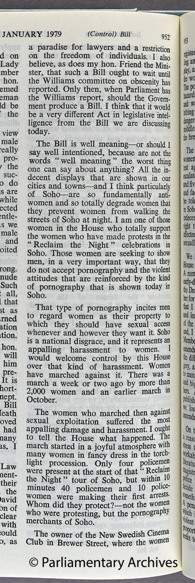 UKParlArchives's tweet photo. In 1979 Maureen Colquhoun MP made a speech supporting the Soho Reclaim the Night march. Posters for the marches also feature in the Tate Britain 'Women in Revolt' exhibition, designed and printed by Sue Stiles at the Lenthall Road Workshop in 1982. #TowerEquality https://t.co/EfT63kuMgN