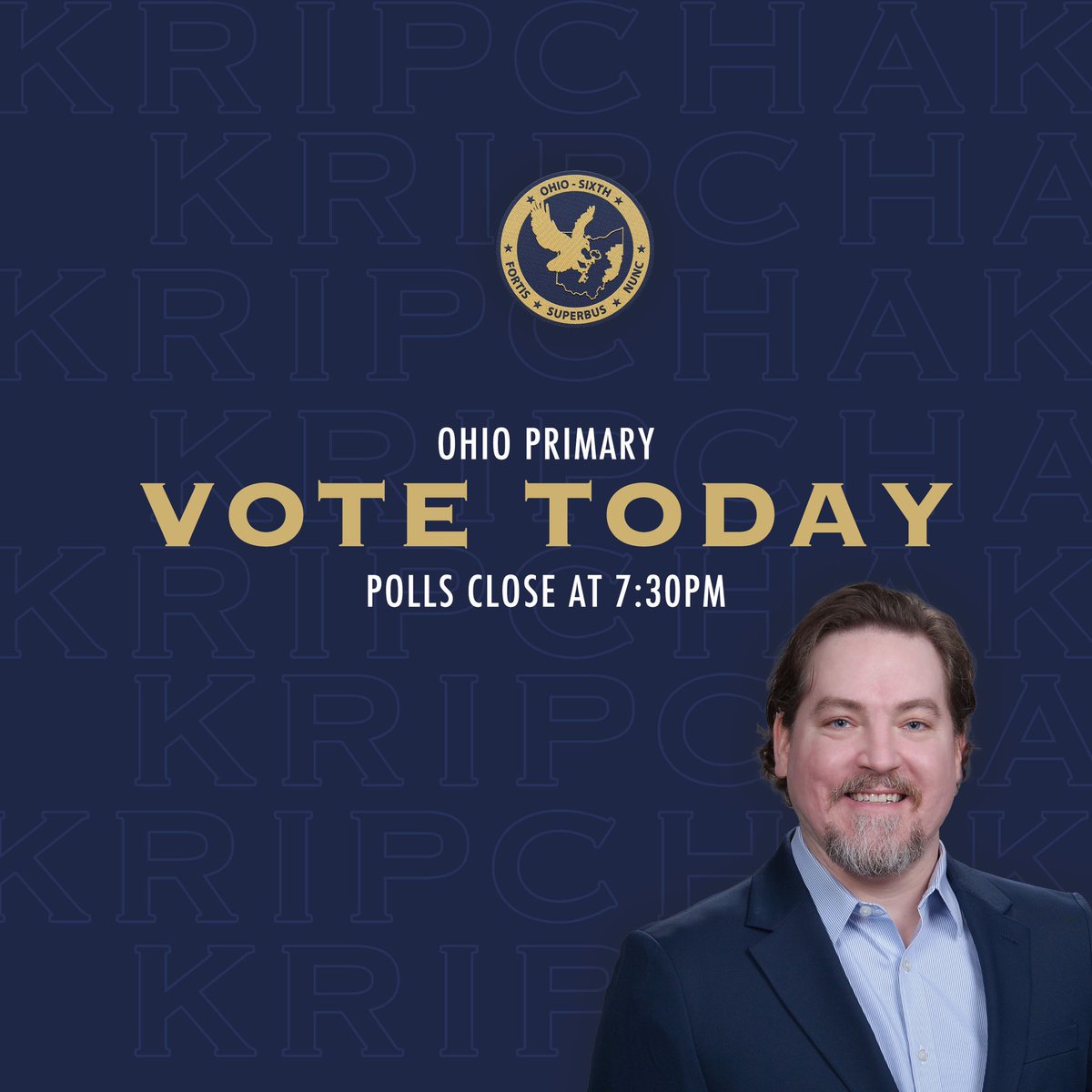 Vote Kripchak in today’s Ohio Primary! Polls are open until 7:30pm. • #MakeOhioBlueAgain