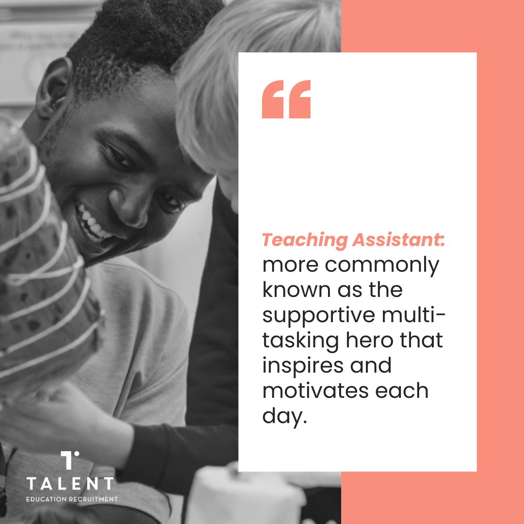 🦸‍♀️ Want to join a national team of superheroes more commonly known as Teaching Assistants?

Contact James at james@talent-education.co.uk and explore our education vacancies we currently have available. 📚 

#TeachingAssistantTuesday #EducationHeroes #JoinOurTeam #TalentEducation