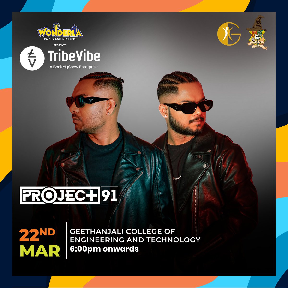 TribeVibeLive's tweet photo. HYDERABAD! 🙌🏼
Listen Up 🔊
@Project91music is coming to your city for a killer BDM night at @GCTCPORTAL's #VibgyorVibes fest on 22nd March, 6 PM onwards
#Tribevibe #project91 #hyderabad #college #collegeshows #hyderabadshows #live #liveevents #liveshows #collegefests #fests https://t.co/1PZcy90N0b