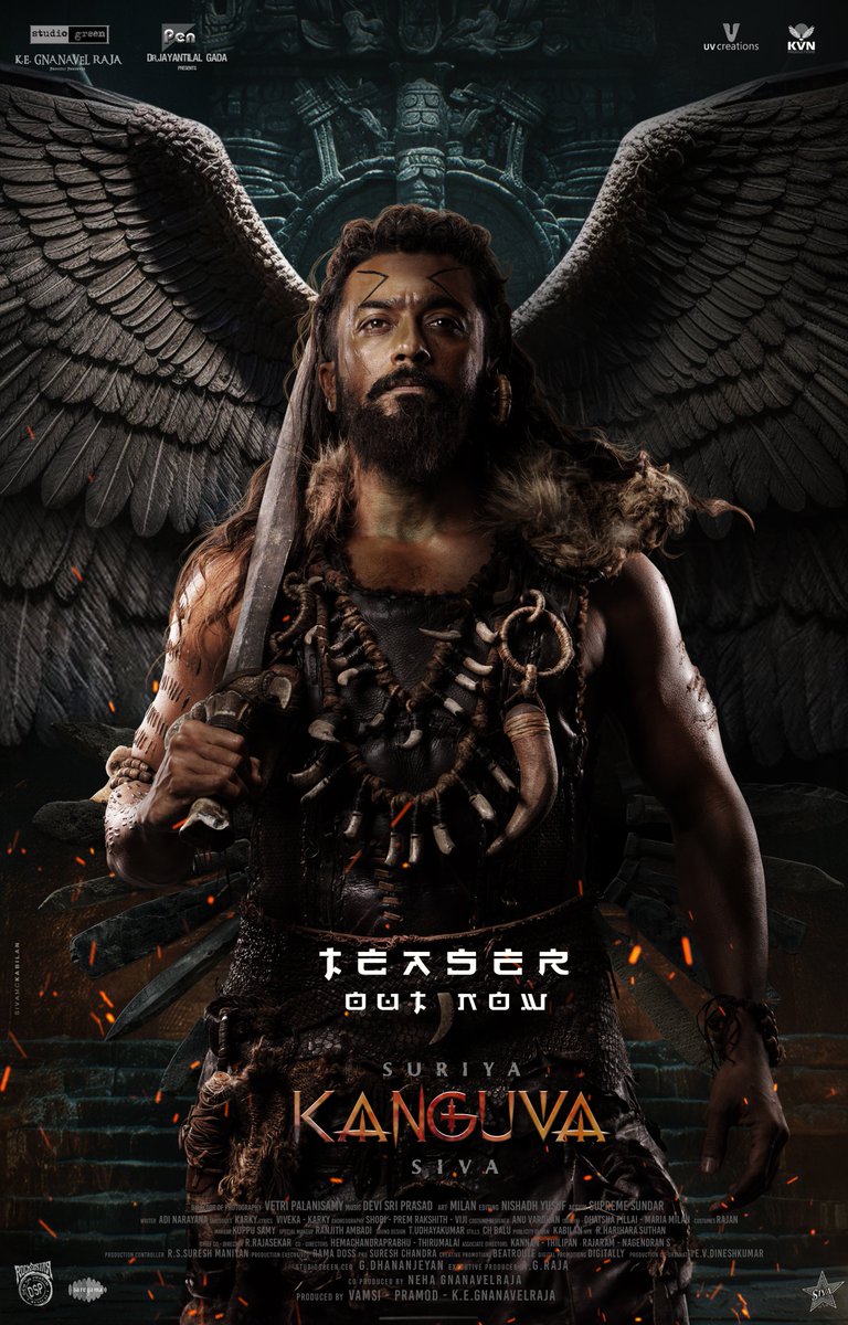 Studio Green (@studiogreen2) on Twitter photo Here’s the phenomenon 🗡️
#Kanguva Sizzle Tease is here
🔗 youtu.be/ByCDEmNig7Q
#KanguvaSizzle 🦅
<a href="/Suriya_offl/">Suriya Sivakumar</a> <a href="/DishPatani/">Disha Patani</a> <a href="/thedeol/">Bobby Deol</a> <a href="/directorsiva/">siva+director</a> <a href="/ThisIsDSP/">DEVI SRI PRASAD</a> #StudioGreen <a href="/GnanavelrajaKe/">Gnanavelraja Ke</a> <a href="/UV_Creations/">UV Creations</a> <a href="/KvnProductions/">KVN Productions</a> <a href="/PenMovies/">Pen Movies</a> <a href="/jayantilalgada/">Dr. Jayantilal Gada (PEN)</a> <a href="/NehaGnanavel/">neha nehu:)</a> <a href="/Dhananjayang/">G Dhananjeyan</a> Here’s the phenomenon 🗡️
#Kanguva Sizzle Tease is here
🔗 youtu.be/ByCDEmNig7Q
#KanguvaSizzle 🦅
<a href="/Suriya_offl/">Suriya Sivakumar</a> <a href="/DishPatani/">Disha Patani</a> <a href="/thedeol/">Bobby Deol</a> <a href="/directorsiva/">siva+director</a> <a href="/ThisIsDSP/">DEVI SRI PRASAD</a> #StudioGreen <a href="/GnanavelrajaKe/">Gnanavelraja Ke</a> <a href="/UV_Creations/">UV Creations</a> <a href="/KvnProductions/">KVN Productions</a> <a href="/PenMovies/">Pen Movies</a> <a href="/jayantilalgada/">Dr. Jayantilal Gada (PEN)</a> <a href="/NehaGnanavel/">neha nehu:)</a> <a href="/Dhananjayang/">G Dhananjeyan</a>