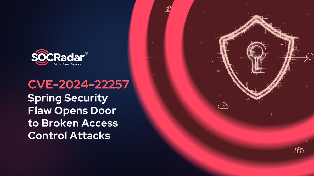 socradar's tweet image. 🚨 Urgent Alert for #Java devs: CVE-2024-22257 found in #SpringSecurity poses a high-severity risk (CVSS: 8.2). Attackers can bypass auth, gaining unauthorized access.
🔒 To safeguard systems, upgrade to patched versions &amp;amp; avoid AuthenticatedVoter. Get real-time…