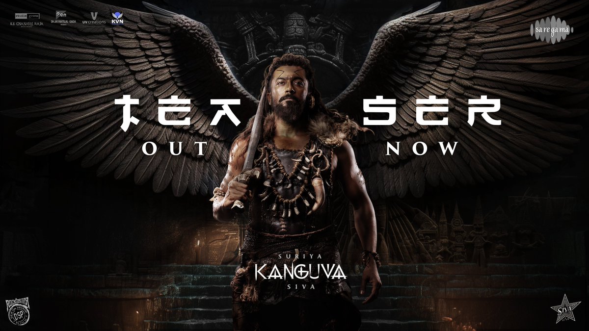 The Galant, Ruthless, and Ferocious 🦅 has landed! 💥

#KanguvaSizzle Teaser is Out Now! 🔥 

🔗 youtu.be/ByCDEmNig7Q

<a href="/Suriya_offl/">Suriya Sivakumar</a> <a href="/DishPatani/">Disha Patani</a> <a href="/thedeol/">Bobby Deol</a> <a href="/directorsiva/">siva+director</a> <a href="/ThisIsDSP/">DEVI SRI PRASAD</a> #StudioGreen <a href="/GnanavelrajaKe/">Gnanavelraja Ke</a> <a href="/UV_Creations/">UV Creations</a> <a href="/KvnProductions/">KVN Productions</a> <a href="/PenMovies/">Pen Movies</a> <a href="/NehaGnanavel/">neha nehu:)</a> <a href="/Dhananjayang/">G Dhananjeyan</a>