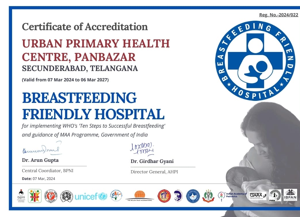 We are happy to announce that recently, a UPHC in Panbazar, Telangana, Sonakshi Children's Hospital in Hisar, Haryana, the first private hospital in the state, and The Voluntary Health Services in Chennai, Tamil Nadu, have all received #BFHIAccreditation @MoHFW_INDIA @ahpi_india