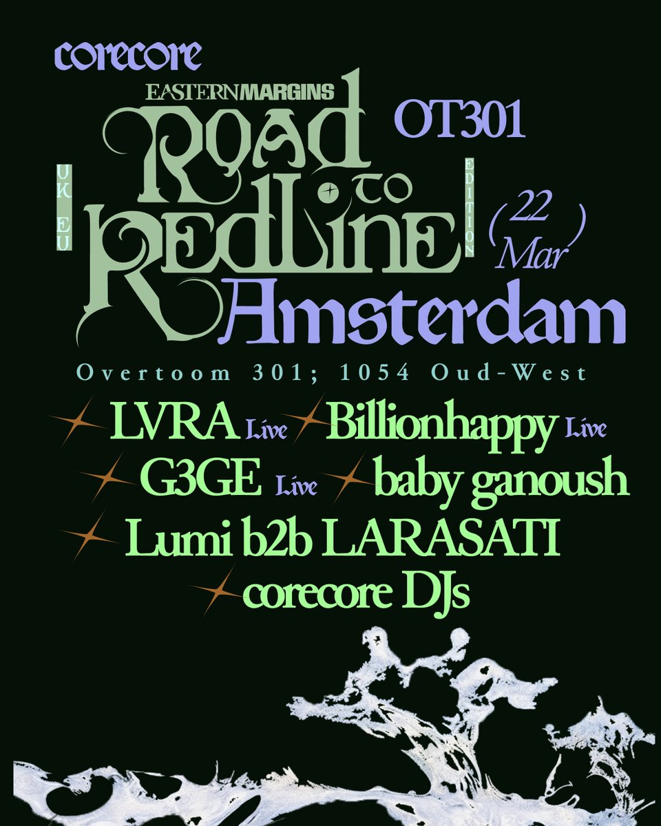 AMSTERDAM MARGINS THIS FRIDAY. 22ND MAR w/ corecore 🔗 amsterdamalternative.nl/tickets/15375