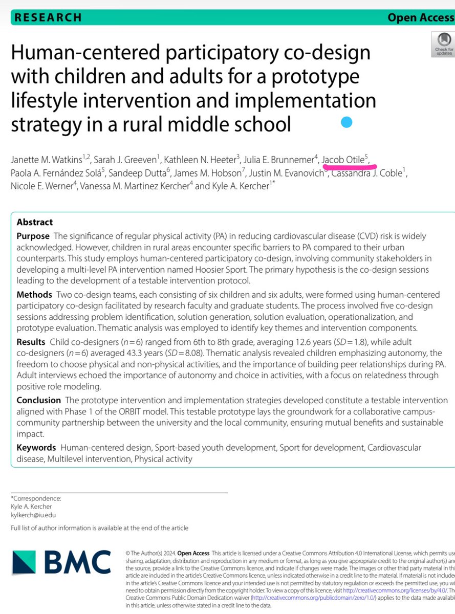 Woke to my first ever Publication of a prototype lifestyle intervention and implementation in Rural Indiana, USA 🇺🇸