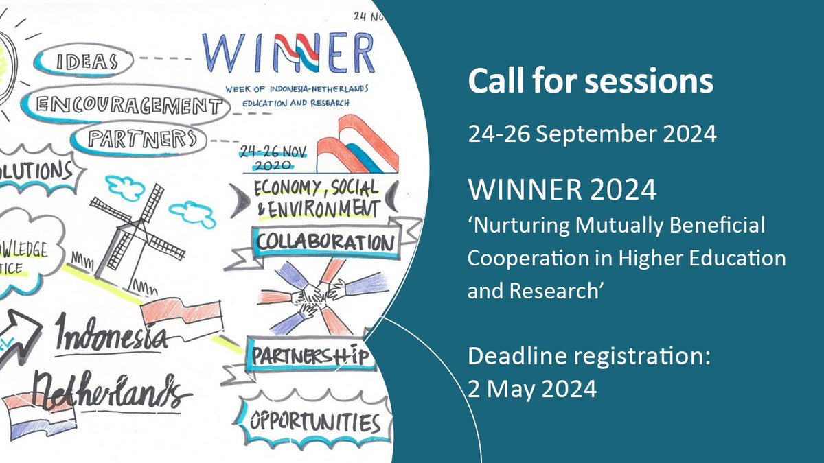 The WINNER programme intends to focus on research and education in a wide range of topics that are of mutual interest to Indonesia and The Netherland. Researchers who are interested to participate to WINNER 2024 can now submit a session proposal. nwo.nl/en/news/call-f…