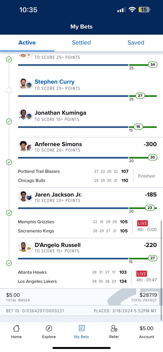 Hit nicely on FanDuel last night