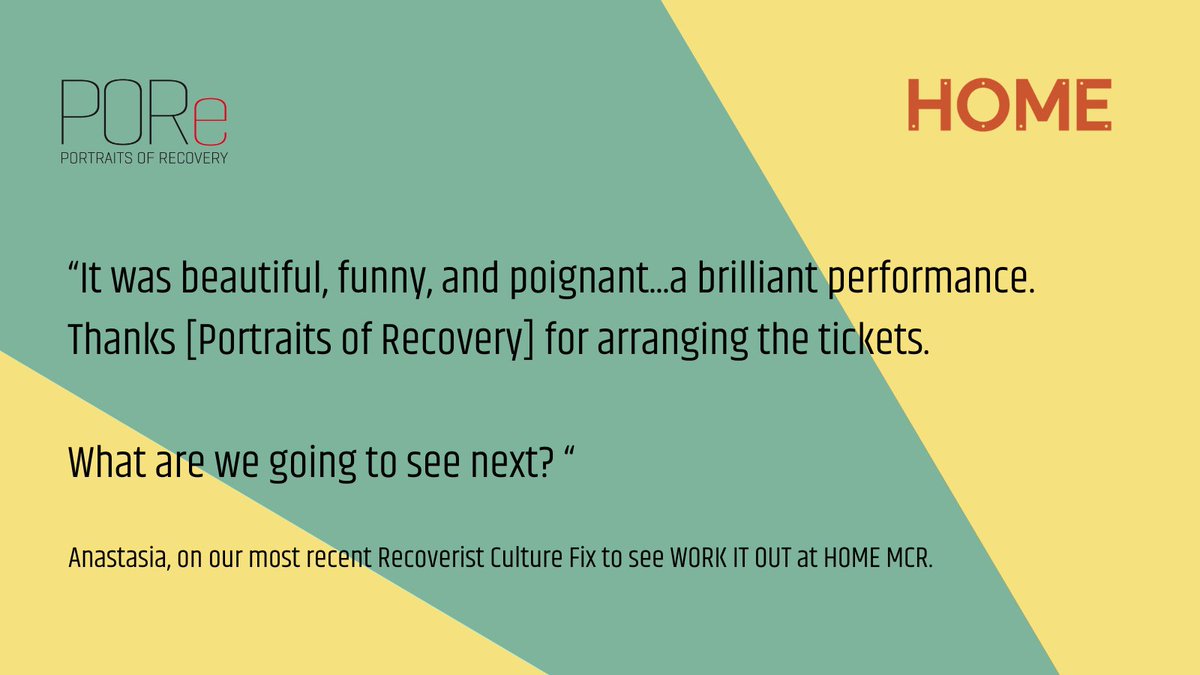 We had such a wonderful time at our most recent Recoverist Culture Fix outing to @HOME_mcr to see @_evka_ WORK IT OUT. If you’d like to join us for our next outing, sign up for our emails: eepurl.com/dtaf8r Or DM us to join our WhatsApp group 😊