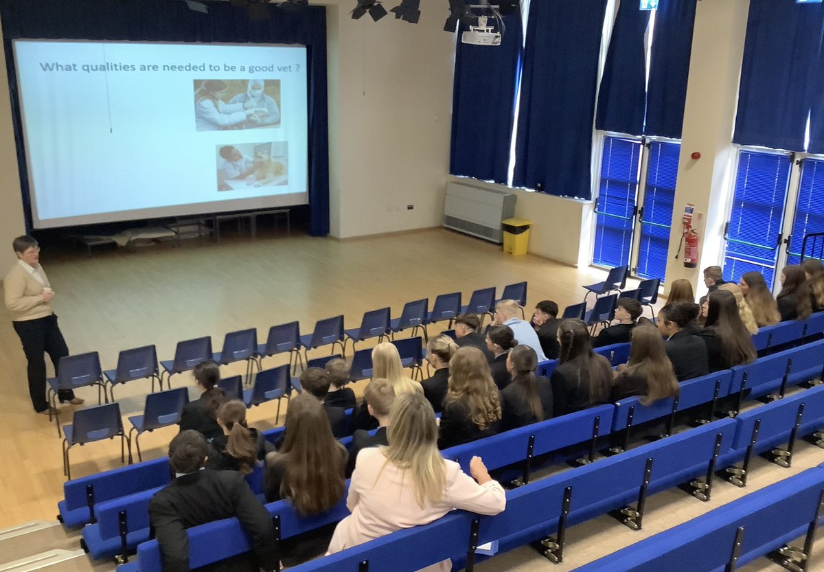 Today we had the pleasure of welcoming Dr Susan Paterson RCVS, she spoke about the varied range of careers working with animals and the skills and qualities needed. She also gave work experience advice to our Y10’s heading out to local veterinary practices.
<a href="/DrSuePatdermvet/">Susan Paterson</a>