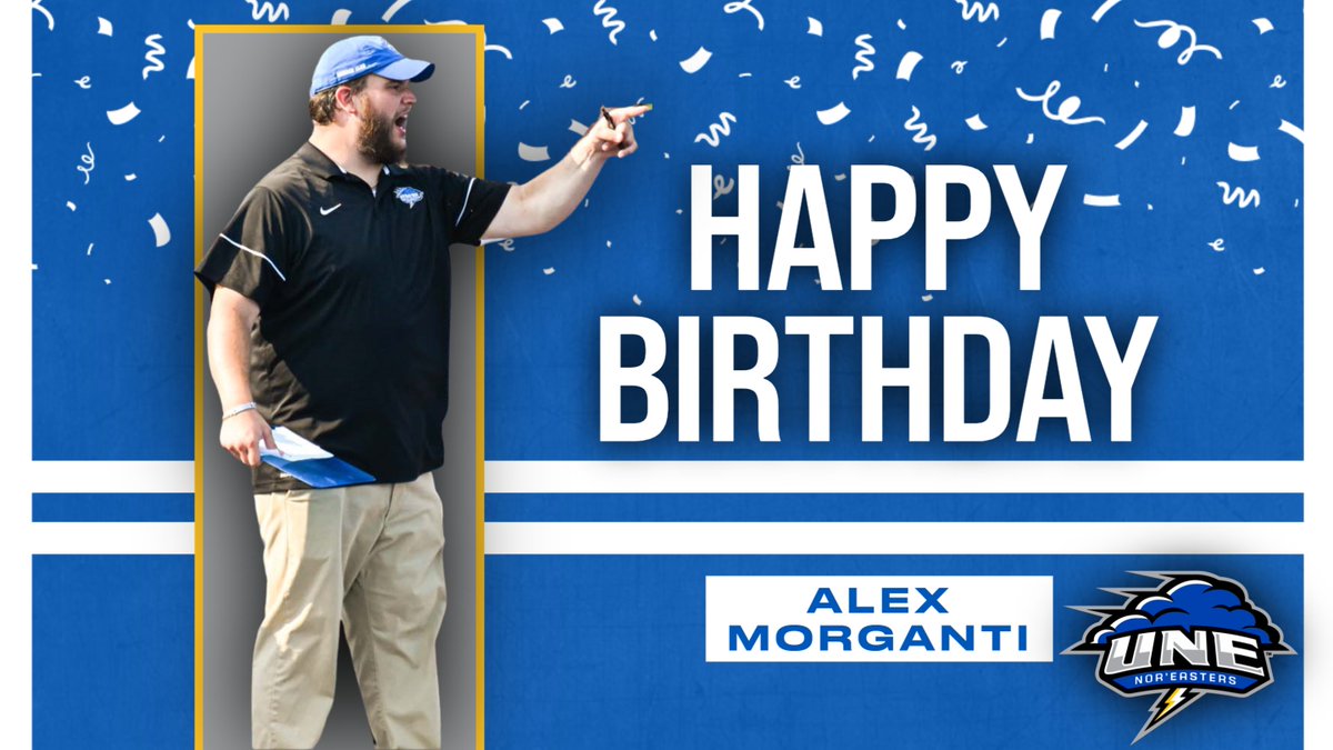 Please join us in wishing our Defensive Line Coach, Alex Morganti '21, the Happiest of Birthdays! 🎉🎂🌩️🏈 #STG