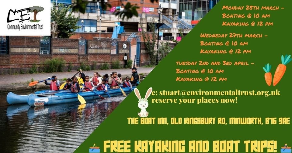 Get ready for an EGG-citing adventure this Easter holiday! Join us at The Boat Inn, on the Old Kingsbury Road in Minworth. Whether you're a seasoned pro or a first-time paddler, there's fun for everyone on the water! Book your FREE session now! #easter #boat #kayak