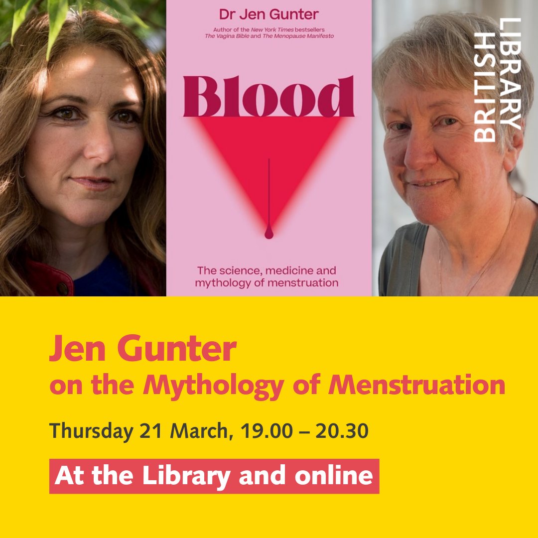 Live and in person @britishlibrary on Thursday we have @DrJenGunter & @fluff35 taking on the myths and fearmongering around menstruation
#BloodBook #Vagenda #MenopauseManifesto #VaginaBible 🩸

⏰Tickets:  …hlibraryculturalevents.seetickets.com/event/the-scie…