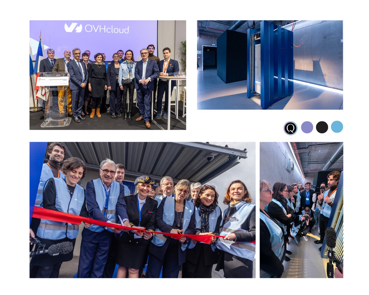 Yesterday, in Croix, France, @OVHcloud made history by inaugurating MosaiQ, the first Quantum computer available from a European Cloud service provider, developed specifically by #Quandela.