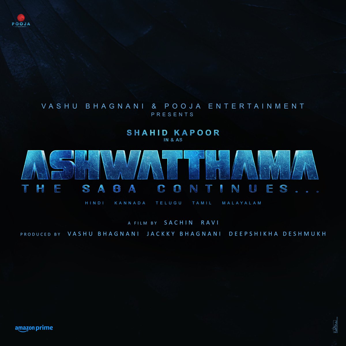 I have grown up listening to the fascinating tales of Mahabharata, so I'm really excited to announce our next venture: 'Ashwatthama - The Saga Continues.' I'm looking forward to collaborating with @shahidkapoor 💯 @poojafilms @honeybhagnani @vashubhagnani @SachinBRavi